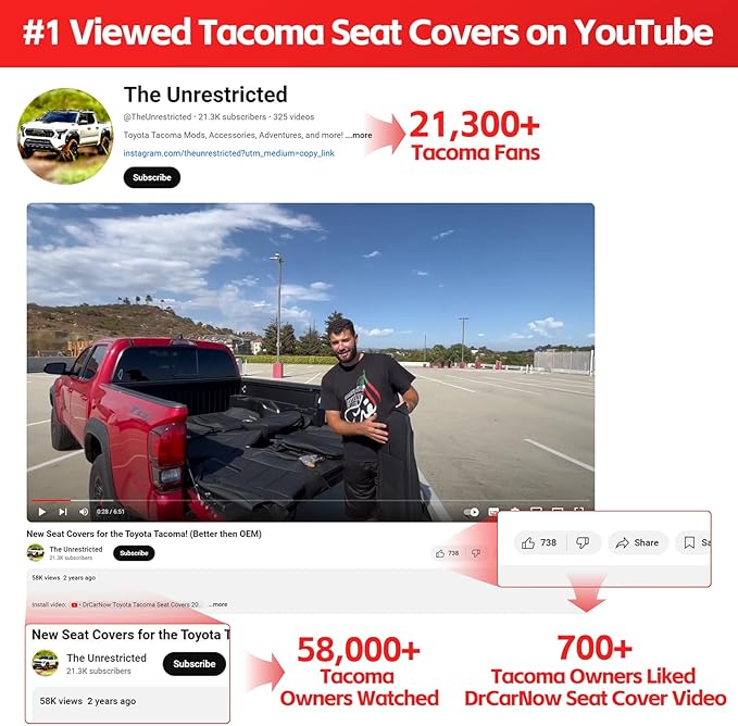 Seat Covers for Toyota Tacoma — Full Set — Black