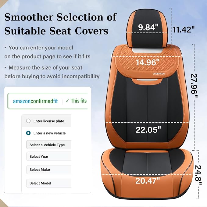 Universal Seat Covers — Full Set — Brown / Black