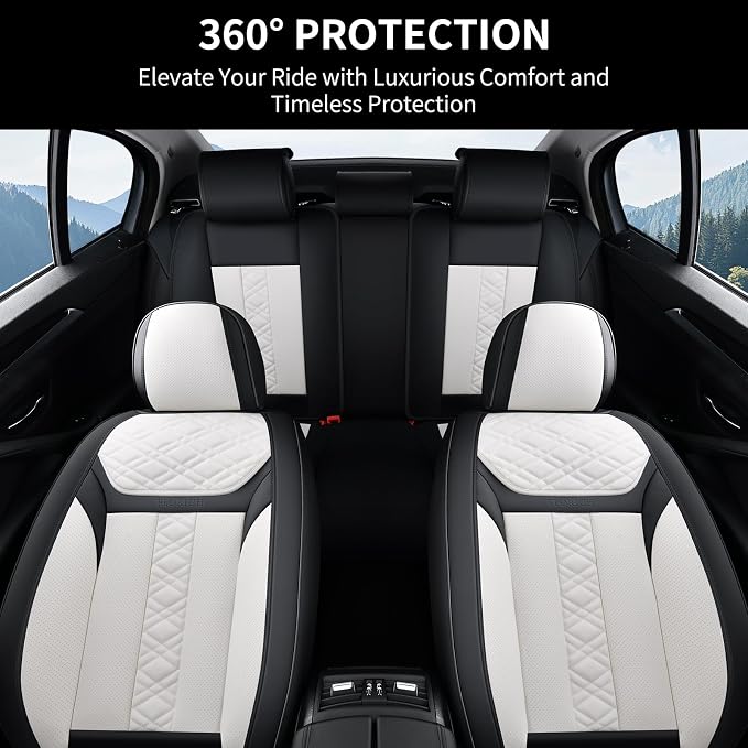 Universal Seat Covers — Full Set — White
