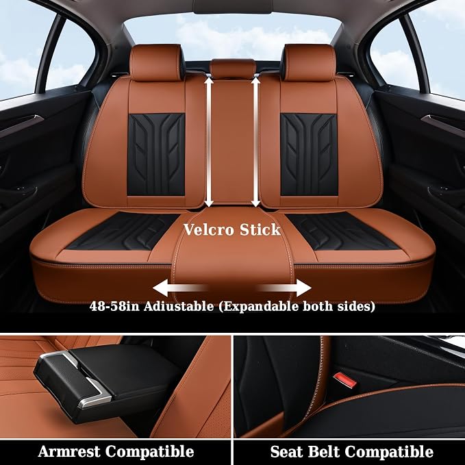 Universal Seat Covers — Front Seat — Black / Brown