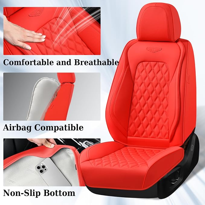 Universal Seat Covers — Front Seat — Red