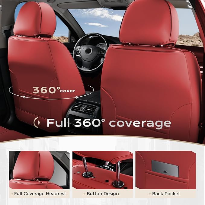 Universal Seat Covers — Front Seat — Red