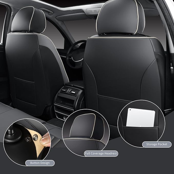 Universal Seat Covers — Black / Beige