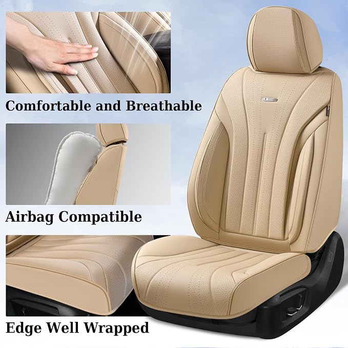 Universal Seat Covers — Front Seat — Beige
