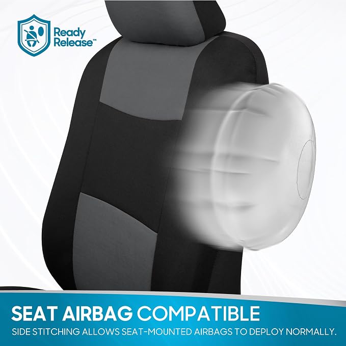 Car Seat Covers — Full Set — Gray / Black
