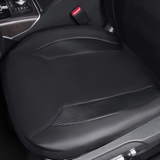 Faux Leather Car Seat Covers — Full Set — Black