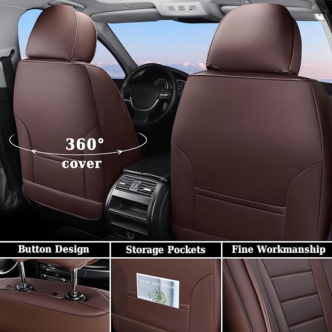 Universal Seat Covers — Front Seat — Brown