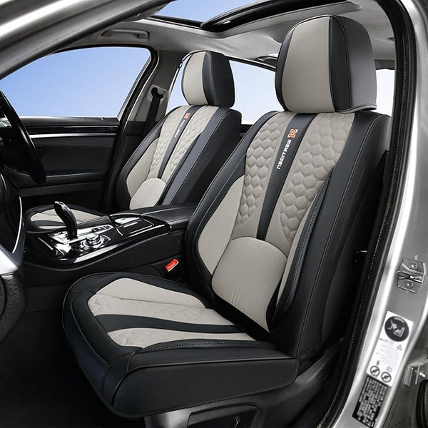 Faux Leather Car Seat Covers โ Black / Gray