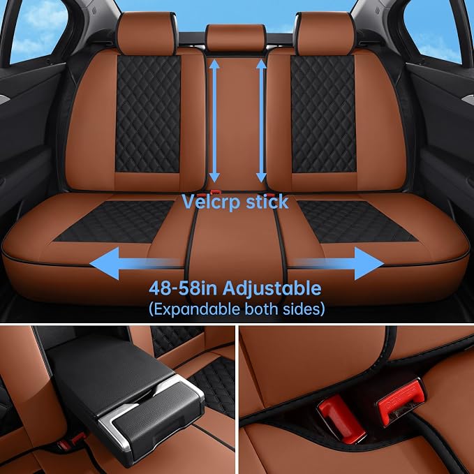 Universal Seat Covers — Full Set — Brown / Black
