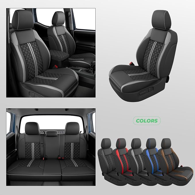 Seat Covers for Toyota Tacoma — Full Set — Black / Gray