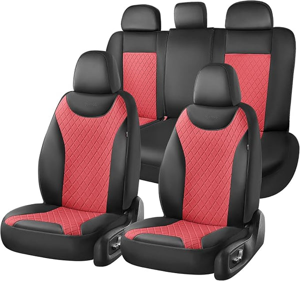 Universal Seat Covers โ Full Set โ Black / Red