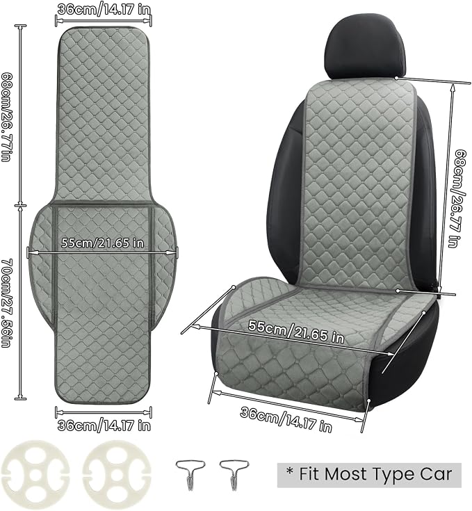 Universal Seat Covers — Front Seat — Gray