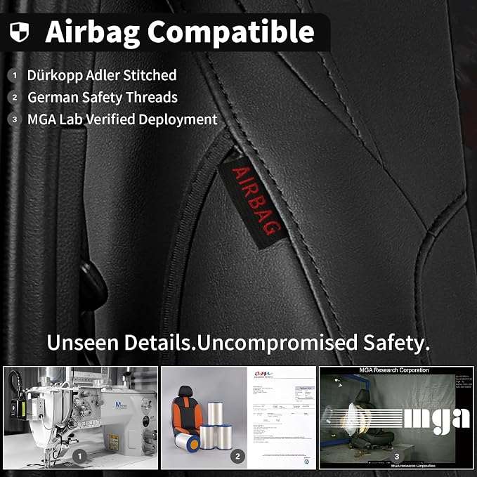 Faux Leather Seat Covers for Toyota Tacoma — Full Set — Black