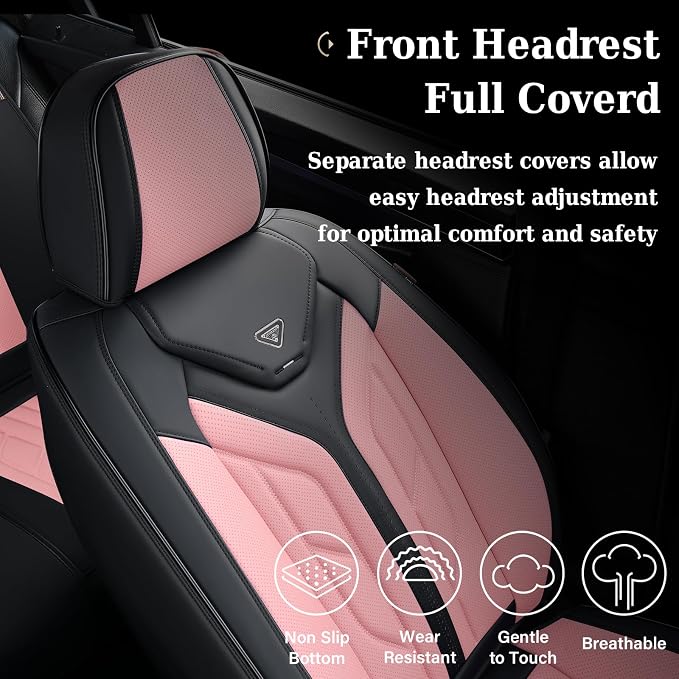 Universal Seat Covers — Front Seat — Black / Pink