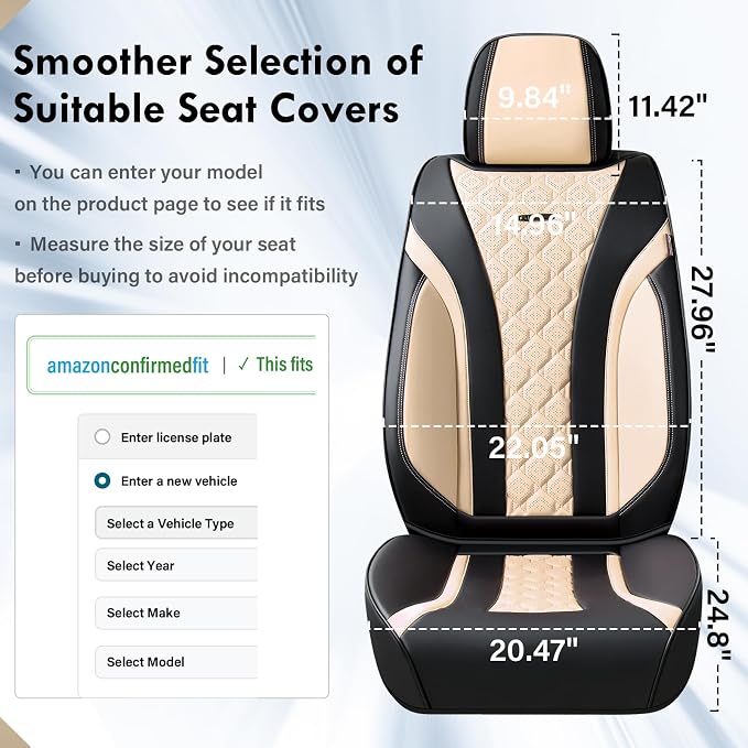 Universal Seat Covers — Front Seat — Black / Beige