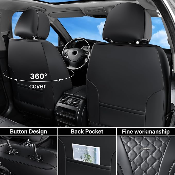 Universal Seat Covers — Front Seat — Black