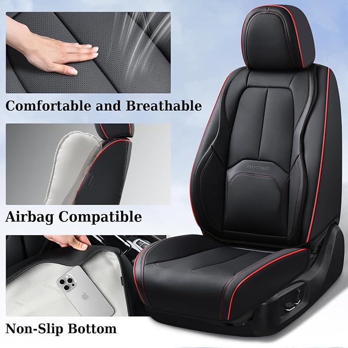 Universal Seat Covers — Front Seat — Black / Red