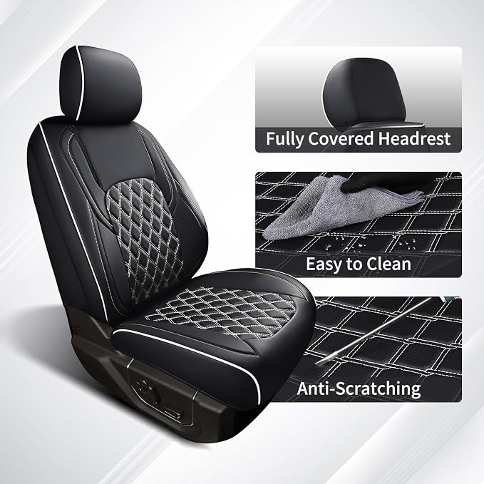 Seat Covers for Jeep Wrangler — Full Set — Black / White