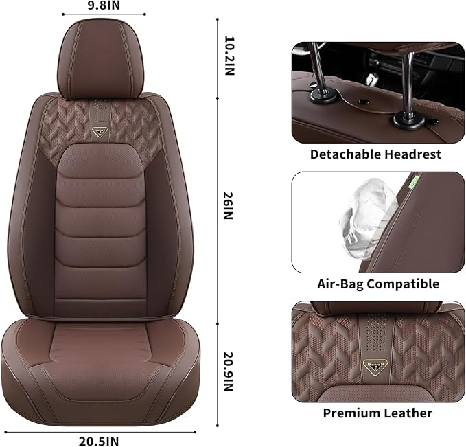 Car Seat Covers — Full Set — Coffee