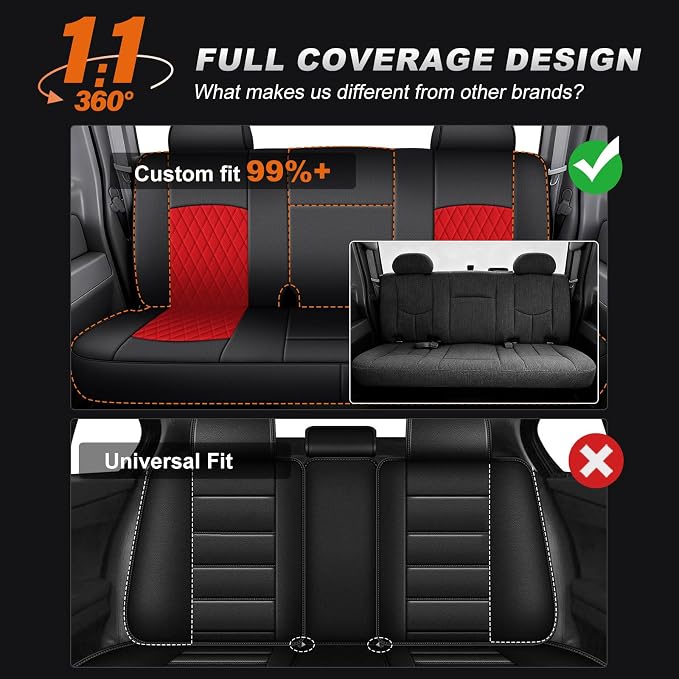 Seat Covers for Chevrolet Silverado / GMC Sierra — Full Set — Black / Red