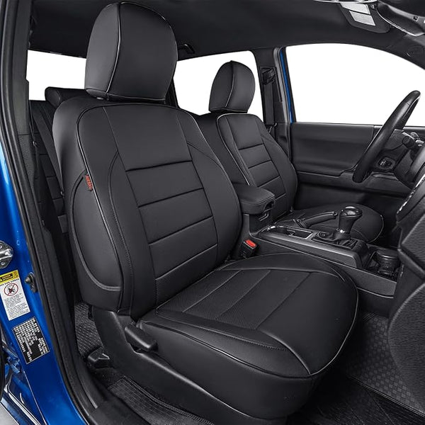 Faux Leather Seat Covers for Toyota Tacoma โ Full Set โ Black
