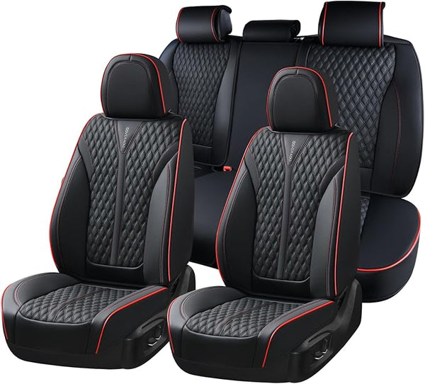 Universal Seat Covers โ Full Set โ Black / Red