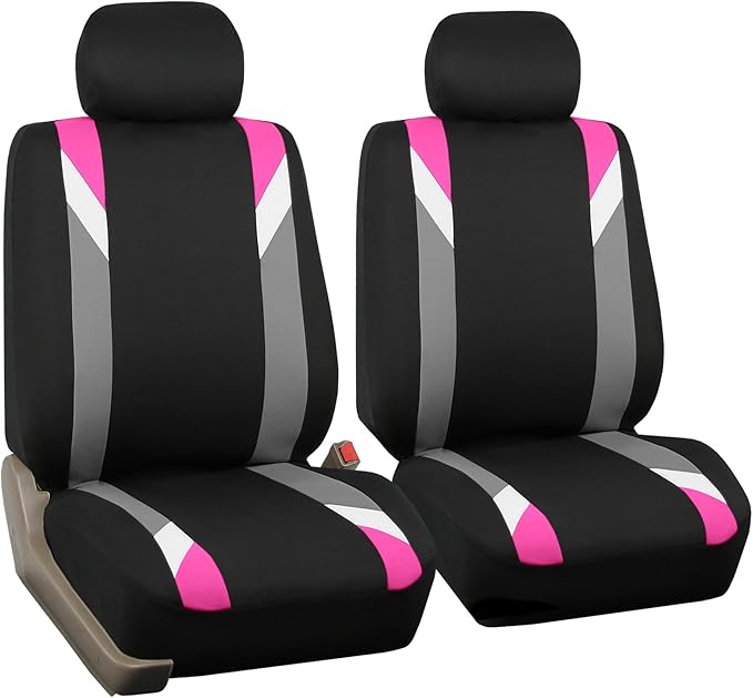 Universal Fabric Seat Covers — Front Seat — Pink