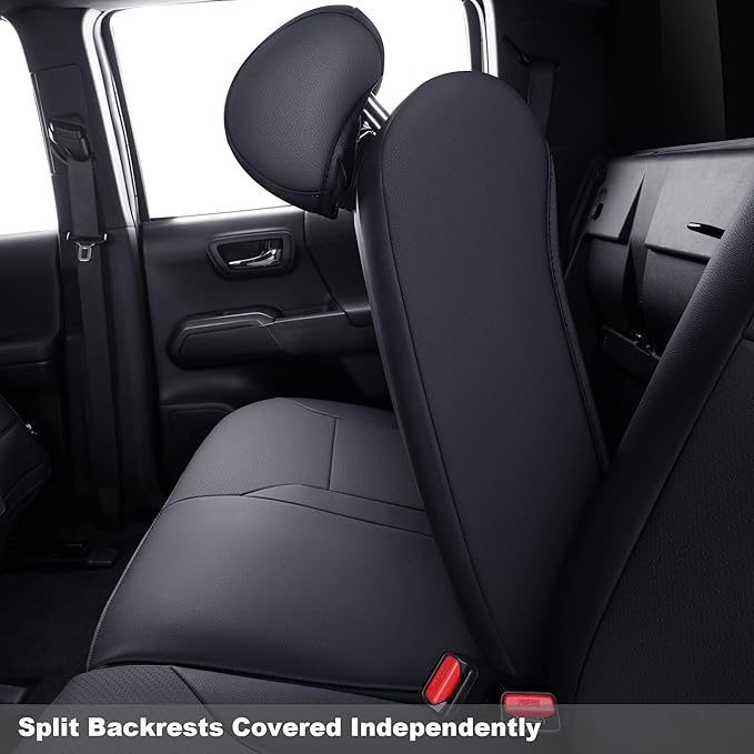Faux Leather Seat Covers for Toyota Tacoma — Rear Seat — Black