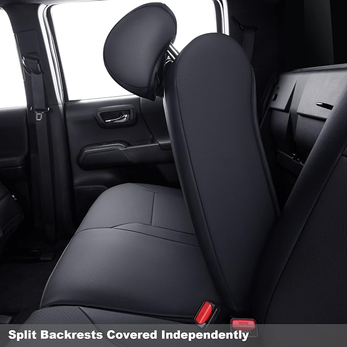 Faux Leather Seat Covers for Toyota Tacoma — Rear Seat — Black