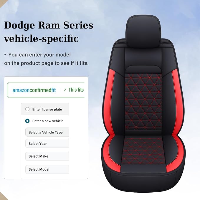 Seat Covers for Multiple Vehicles — Front Seat — Red