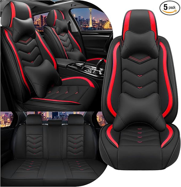 Seat Covers for Honda Civic โ Full Set โ Black / Red