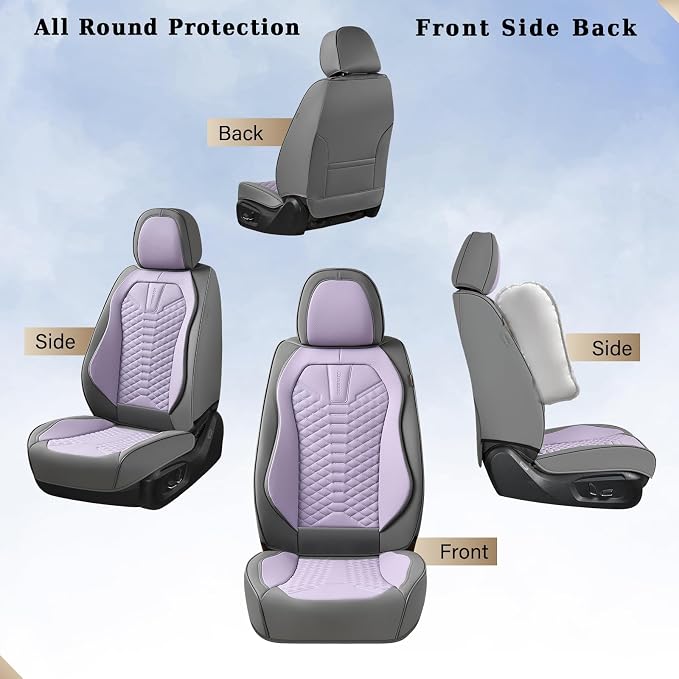 Universal Seat Covers — Front Seat — Gray / Purple