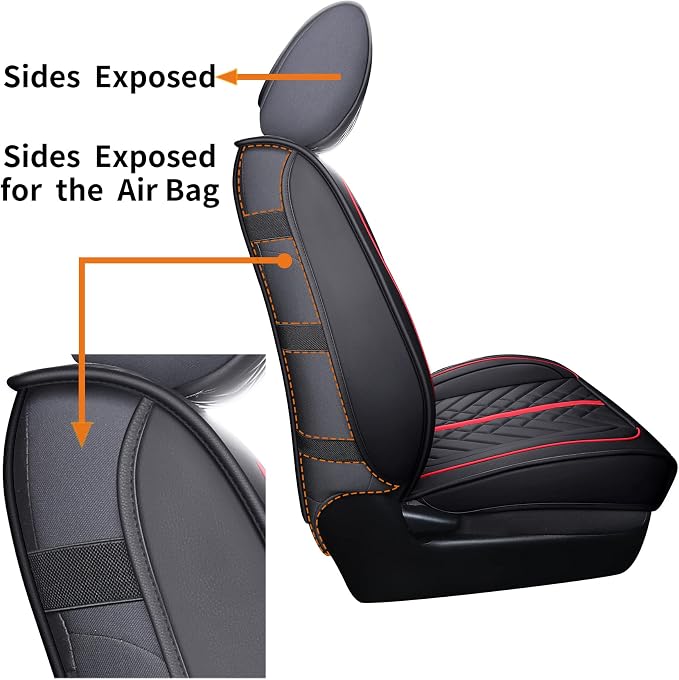 Seat Covers for Toyota Tacoma — Full Set — Black / Red