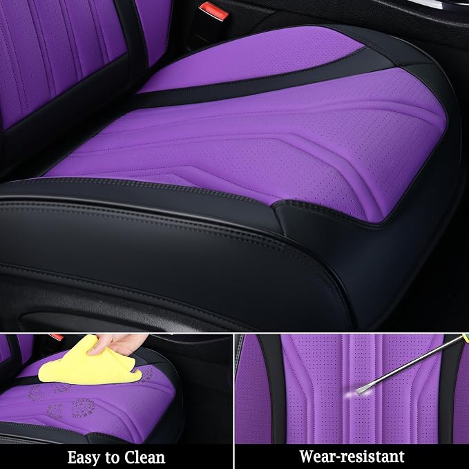 Universal Seat Covers — Full Set — Purple / Black
