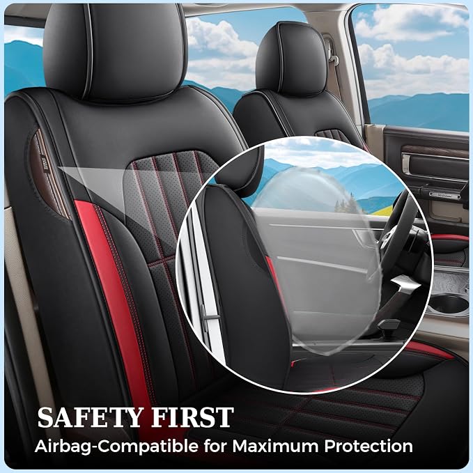Seat Covers for Multiple Vehicles — Front Seat — Red