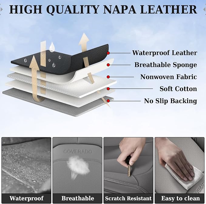 Universal Seat Covers — Front Seat — Gray