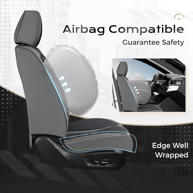 Universal Seat Covers — Full Set — Gray / Black
