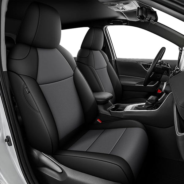 Faux Leather Seat Covers for Toyota RAV4 โ Full Set โ Black / Gray