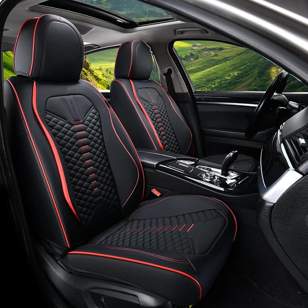 Universal Seat Covers โ Full Set โ Black / Red