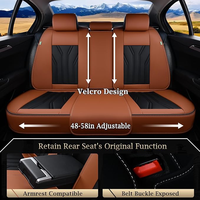 Universal Seat Covers — Rear Seat — Brown / Black