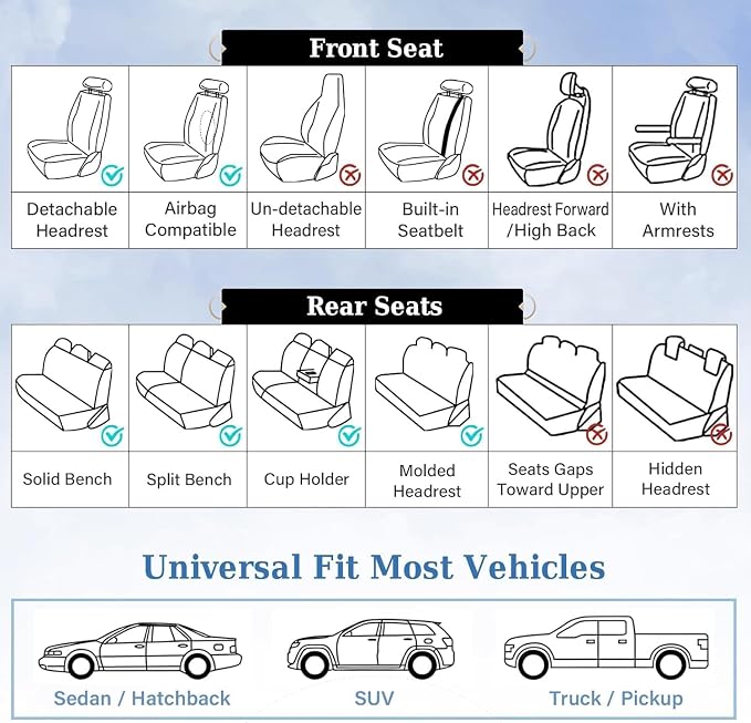 Universal Seat Covers — Front Seat — Purple