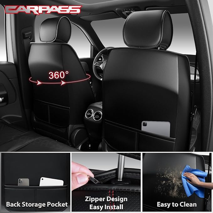 Universal Seat Covers — Full Set — Black / Red