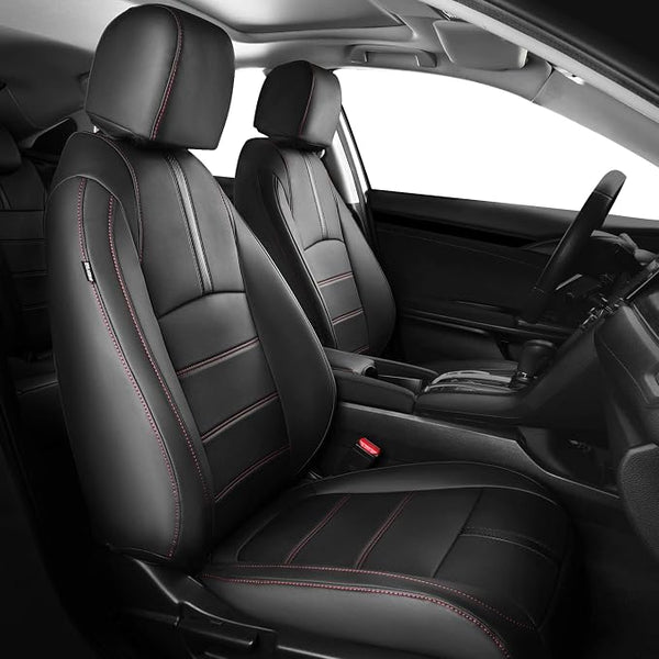 Faux Leather Seat Covers for Honda Civic โ Full Set โ Black / Red