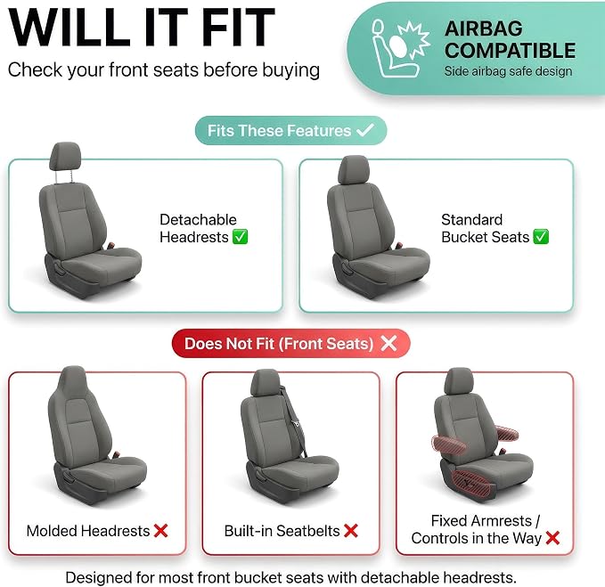 Universal Seat Covers — Front Seat — Beige