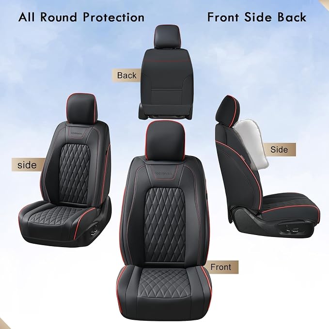 Seat Covers for Multiple Vehicles — Full Set — Red