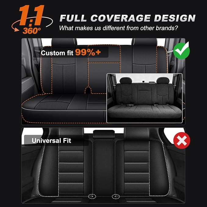 Seat Covers for Chevrolet Silverado / GMC Sierra — Full Set — Black / White