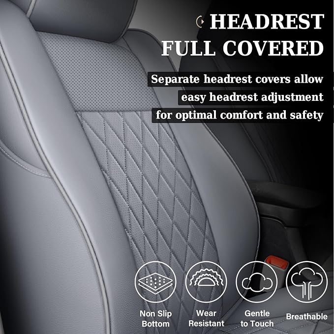 Faux Leather Seat Covers for Toyota Tacoma — Full Set — Gray