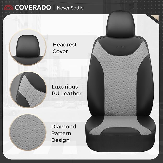 Universal Seat Covers — Full Set — Black / Gray