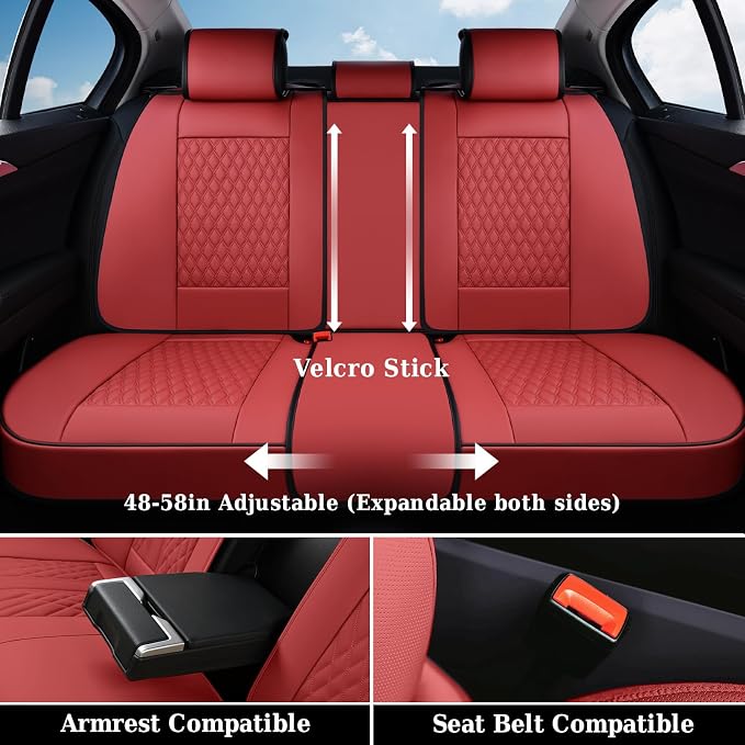 Universal Seat Covers — Full Set — Red