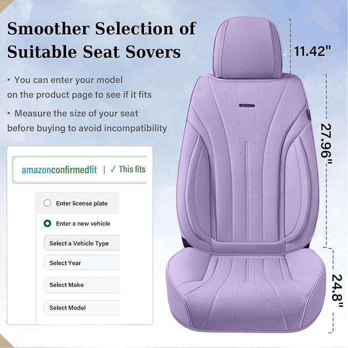 Universal Seat Covers — Front Seat — Purple